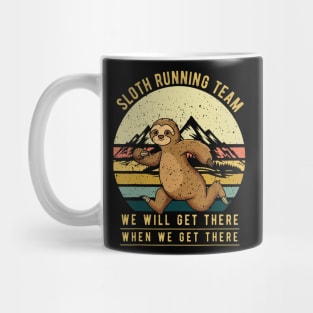 Sloth Running Team Shirt - Retro Vintage Sloth TShirt Mug